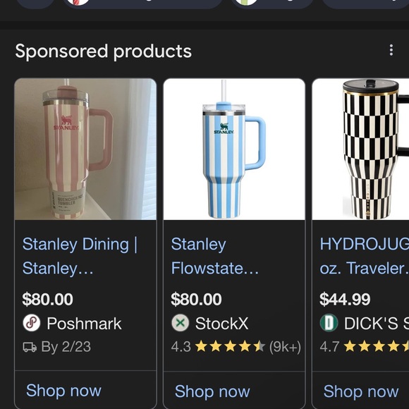 Stanley Cabana Gloss Collection Blue and White Striped Tumbler - Picture 3 of 3